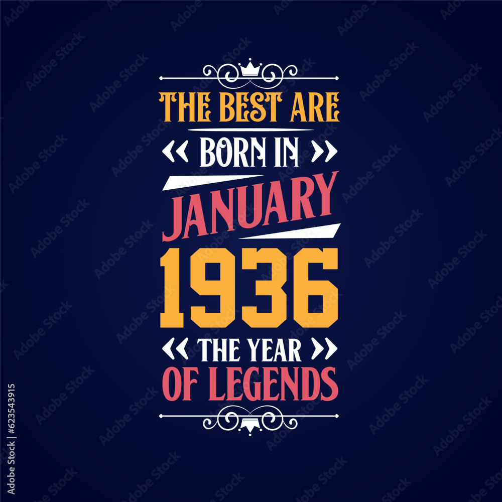 Obraz premium Best are born in January 1936. Born in January 1936 the legend Birthday