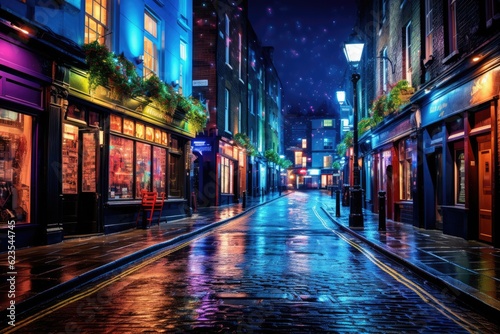 Canvas Print The beauty of Dublin Ireland by night travel destination - abstract illustration