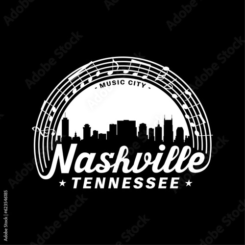Nashville, Tennessee, USA. Logo design template. Vector and illustration.