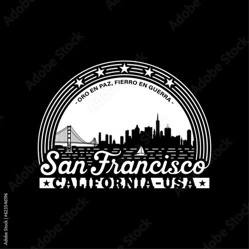 San Francisco, California. Logo design template. Vector and illustration.