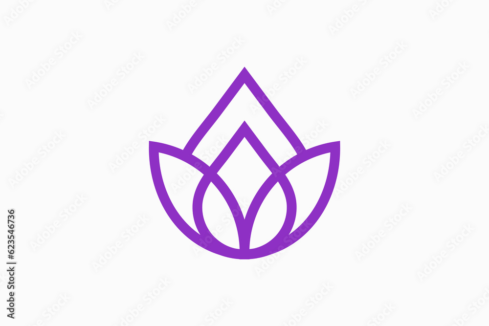 Fototapeta premium lotus line art Vector Logo Premium 