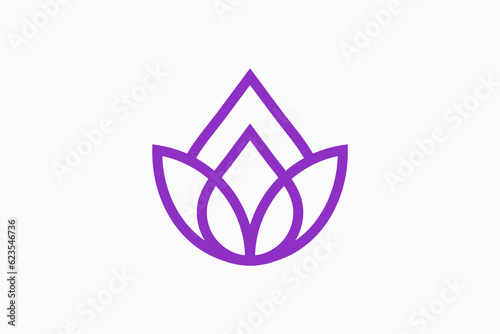 lotus line art Vector Logo Premium 