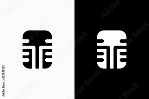 T Microphone Vector Logo Premium