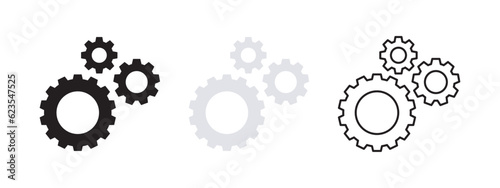 Gear icons. Machine gear icons. Gear wheel collection. Vector scalable graphics