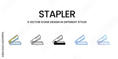 Search Icon Design in Five style with Editable Stroke. Line, Solid, Flat Line, Duo Tone Color, and Color Gradient Line. Suitable for Web Page, Mobile App, UI, UX and GUI design.