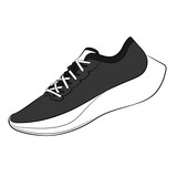 Black Sneaker Design Side View Shoes Pair Collection
