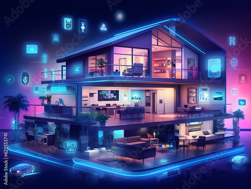 Smart Home Automation System Controlling Lights, Appliances, and Security
