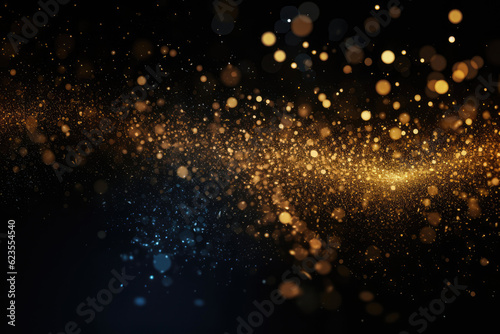 glitter lights festive background, gold and blue glitter defocused abstract Lights 