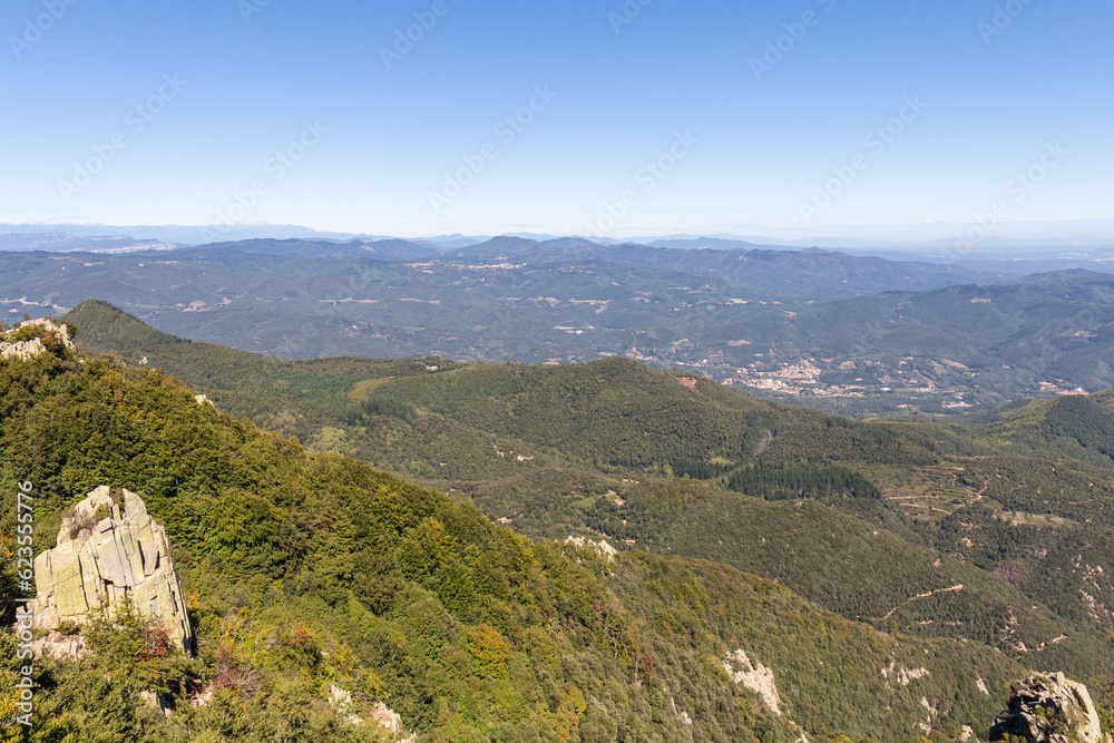 views of the mountains, in a natural park of Catalonia in Spain, you can see mountains that look like cliffs