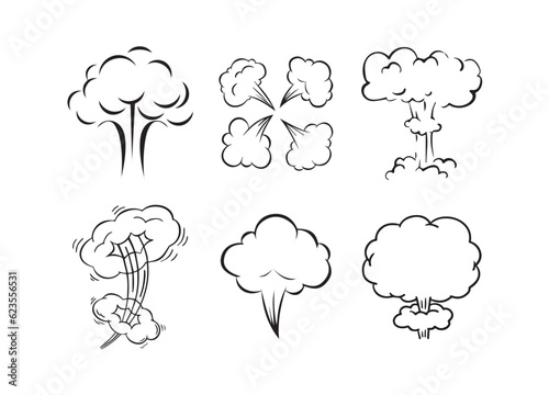 Steam puff design vector icon illustration. black and white simple explosion icon. a cloud of smoke. collection or set of flat web signs. design. air, catastrophe