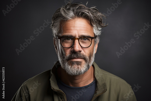 Portrait of middle-aged man with eyeglasses, generative ai  © vvalentine