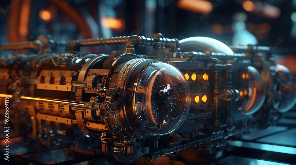 Fototapeta premium concept of future artificial intelligence industry automotive robotic digital technology manufacturing factory visual digitization 