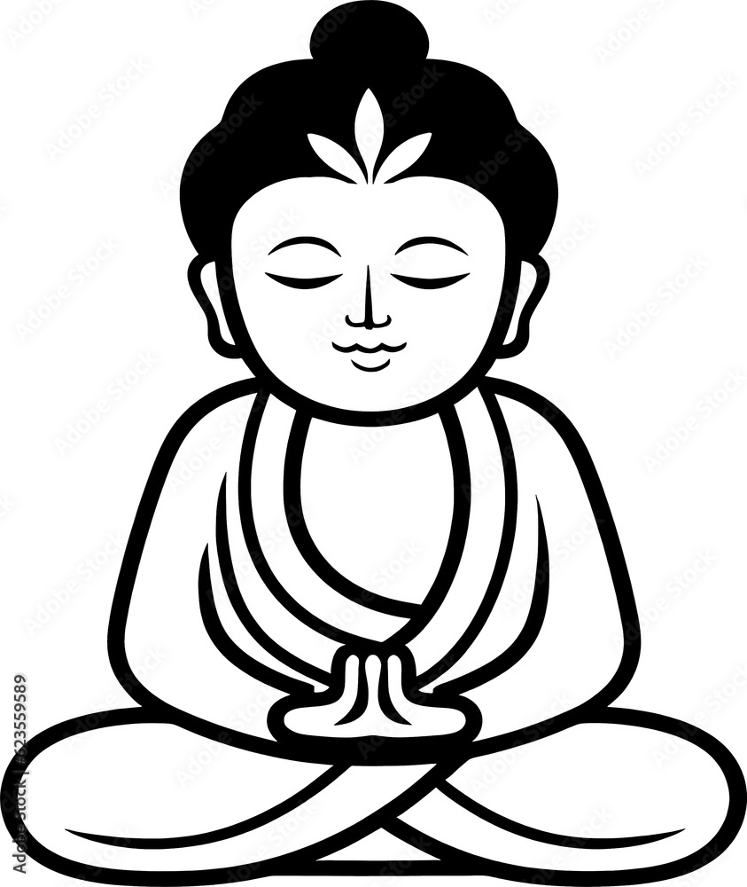 Buddha Logo in Black and White Buddha Logo in Black and White