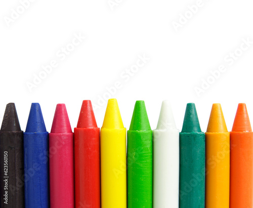 Wax crayons isolated with clipping path
