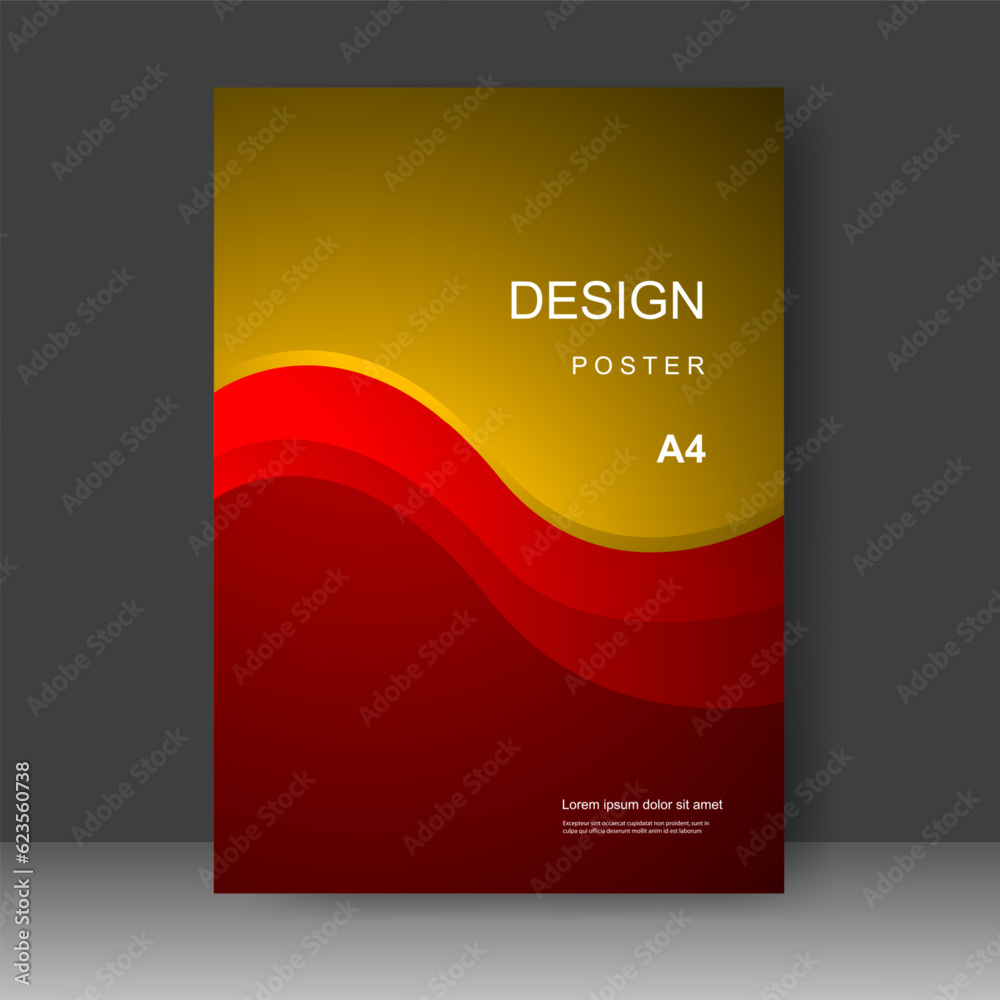 Fototapeta premium Wave Vector business brochure template. Banner Design, Poster in A4 size. Simple Flyer promotion. magazine. Vector illustration