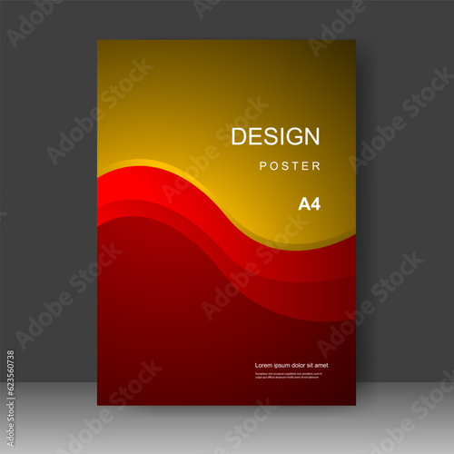 Wave Vector business brochure template. Banner Design, Poster in A4 size. Simple Flyer promotion. magazine. Vector illustration