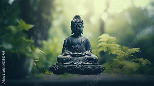 Buddha statue in mediation  generative ai 
