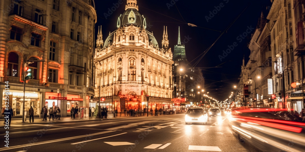 Fototapeta premium Vienna panoramic view Austria - Generative AI