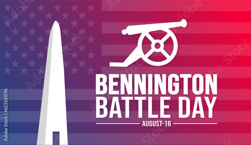 16 August Bennington Battle Day background template. Holiday concept. background, banner, placard, card, and poster design template with text inscription and standard color. vector illustration.