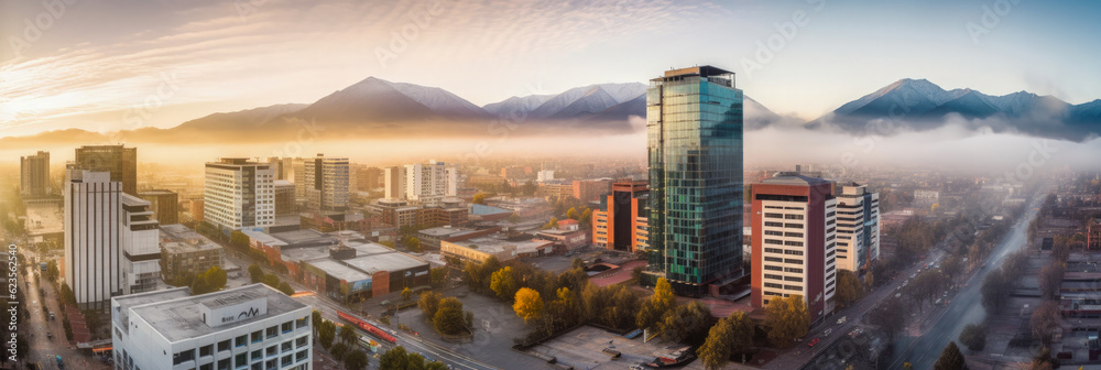 Fototapeta premium Santiago panoramic view Chile - Generative AI