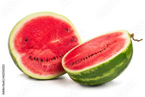 Obraz na płótnie Ripe watermelon cut in half. Isolate on white background w salonie