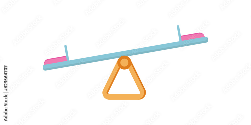 seesaw play kids zone white background vector illustration