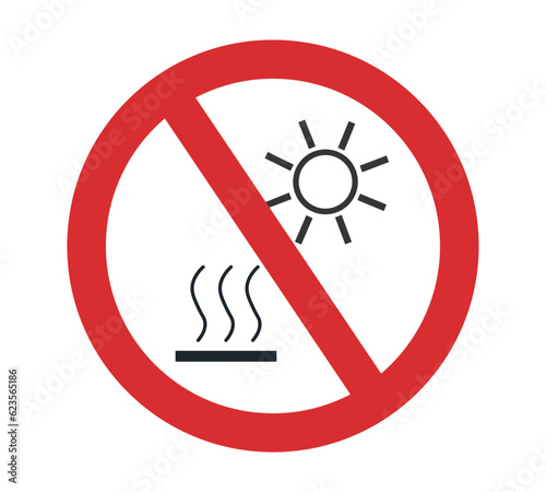 Not Expose to Direct Sunlight or Hot Surface Symbol
