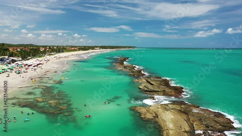 Praia de Tamandaré e Carneiros Visto de cima com Drone 4k em Tamandare - Praia dos Carneiros - Pernambuco - Nordeste - Brasil photo