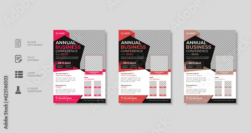 Introducing my sleek and professional A4 business conference flyer template, designed to capture attention and create excitement for your upcoming event. A4 size template best quality editable files.