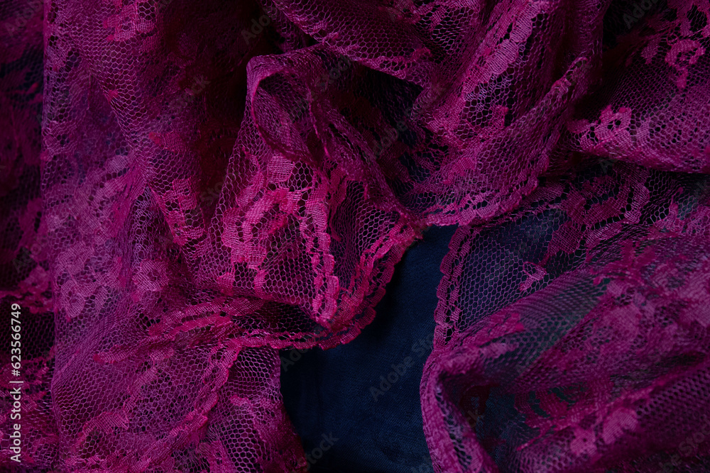 Red lace on Black background Red lace on Black background