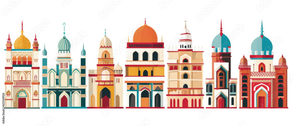 Nigeria Famous Landmarks Skyline Silhouette Style, Colorful, Cityscape, Travel and Tourist Attraction - Generative AI