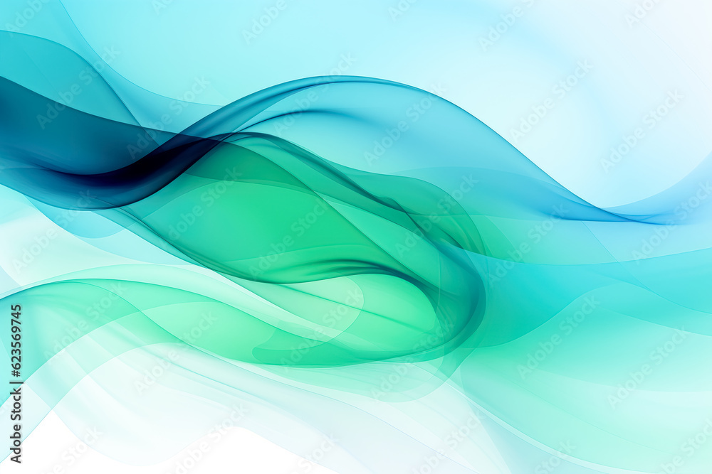 Fototapeta premium Blue and green color waves background.