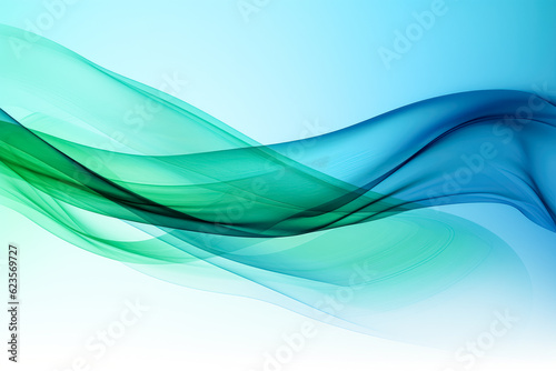 Blue and green color waves background.