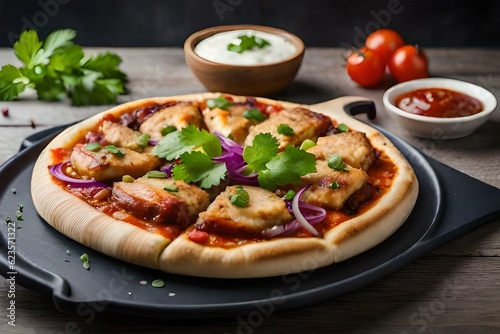 pizza with mushrooms and tomatoes