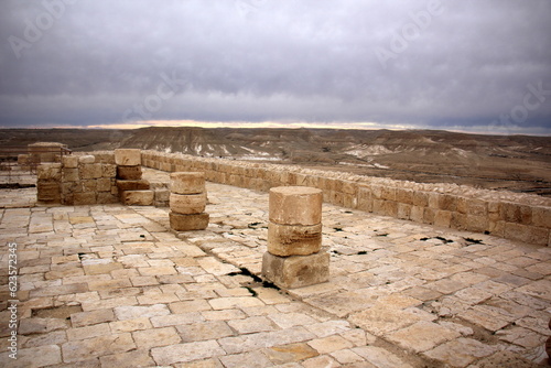 Fototapeta Naklejka Na Ścianę i Meble -  Ruins of an ancient city in the Negev desert