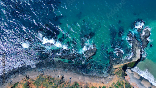 Aerial view of Pacific Highway California Coastline