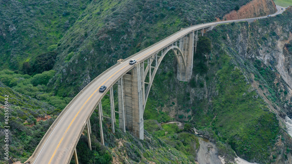 Aerial view of Pacific Highway California Coastline Aerial view of Pacific Highway California Coastline