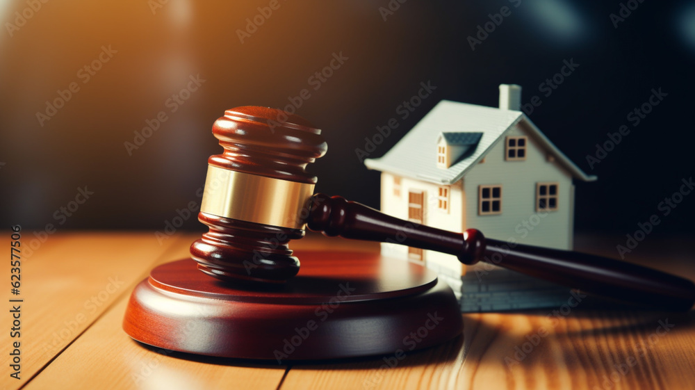 Minitiature house on table, concept of real estate investment and home purchase Minitiature house on table, concept of real estate investment and home purchase