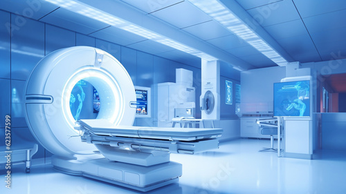 Bilde på lerret Advanced x-ray or mri scan medical diagnosis machine at hospital health care lab