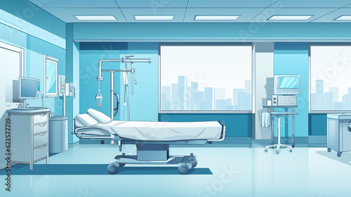 Medical facility  treatment room in hospital  wide banner