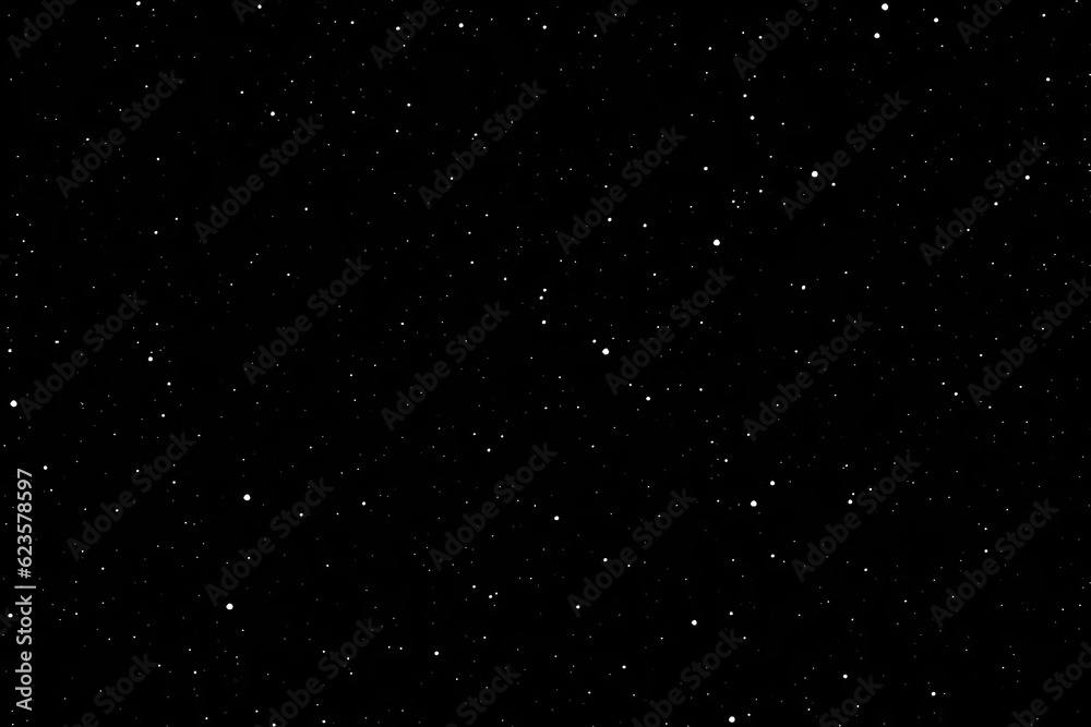 Black starry background with a dazzling starfield with stars and galaxies from outer space, the night sky, and the cosmos. AI generated.