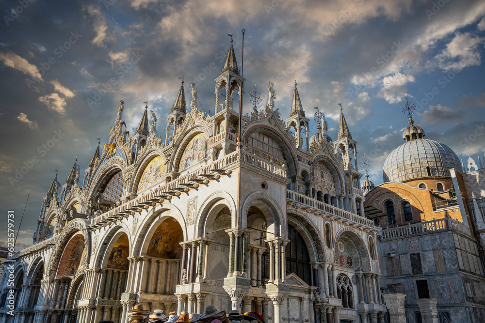 Patriarchal Cathedral Basilica St. (Saint) Mark’s Basilica on Piazza San Marco square in Venice, Italy. Famous Catholic Church as a landmark of renaissance architecture. Patriarchal Cathedral Basilica St. (Saint) Mark’s Basilica on Piazza San Marco square in Venice, Italy. Famous Catholic Church as a landmark of renaissance architecture.