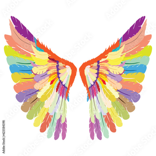 Beautifully colored gothic wings graphic