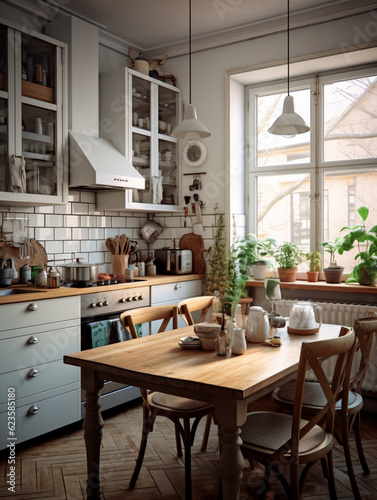 kitchen in a scandinavian-style apartment