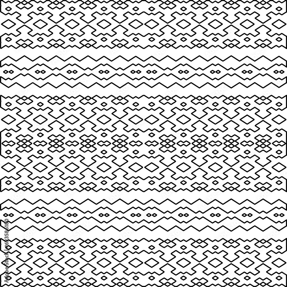 Stylish texture with figures from lines. black and white pattern for web page, textures, card, poster, fabric, textile. Monochrome graphic repeating design. Stylish texture with figures from lines. black and white pattern for web page, textures, card, poster, fabric, textile. Monochrome graphic repeating design.