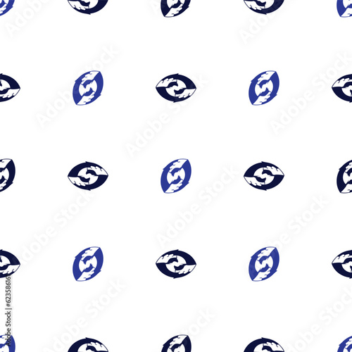 abstract seed design repetition arranged vertical and horizontal in one row blue