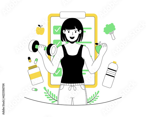 Healthy diet plan vector illustration
