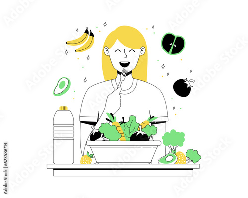 Healthy eating Vector illustration