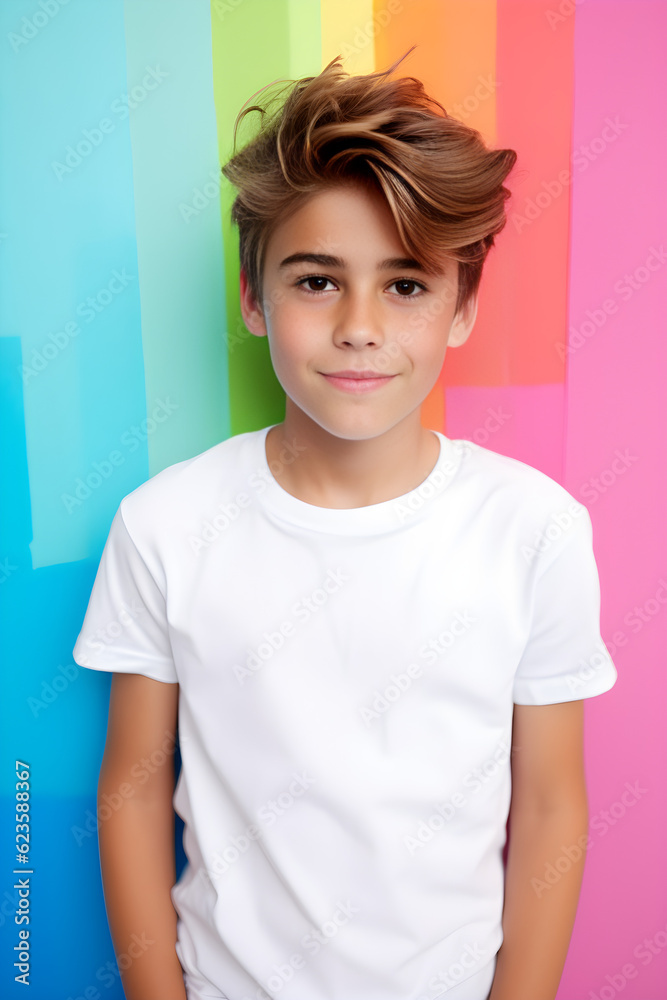 Boy in blank tshirt mock up Boy in blank tshirt mock up
