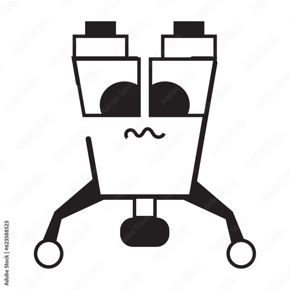 Isolated monochrome robot toy character icon Vector Isolated monochrome robot toy character icon Vector